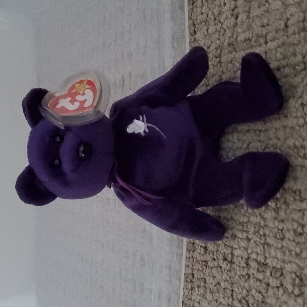 TY Beanie Baby - PRINCESS the Purple Bear (PE Version - 1997) (8.5 inch)